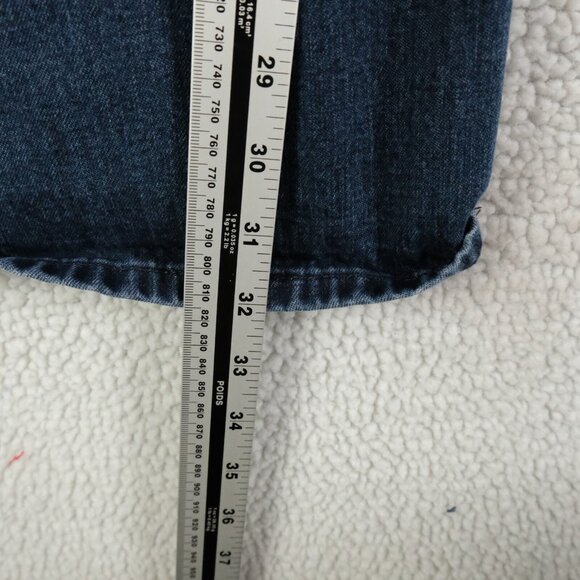 Vintage Gap Jeans Womens 36 Blue Utility Dark Wash Baggy Y2K Denim Heavyweight - Picture 8 of 14